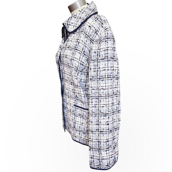 ELLEN TRACY tweed boucle blazer career jacket in midnight Woman Plus Size 20 NEW - Picture 2 of 6